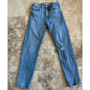 Levis‎ Premium Pants Womens 25 Blue Denim Jeans Wedgie Skinny Cotton Mid 23x24